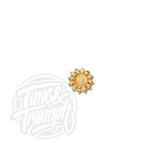 Titanium Gold Shirudo with Gold Quartz Threaded Attachment - Time & Triumph