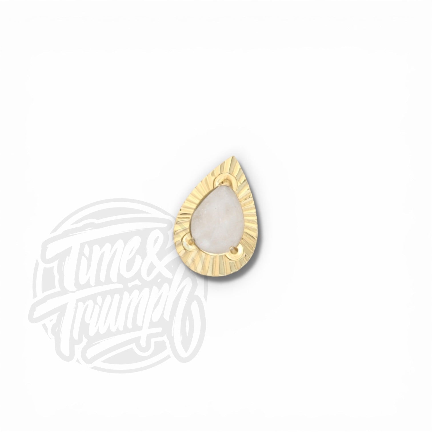 Titanium Gold Teardrop Moonstone Threaded Attachment - Time & Triumph