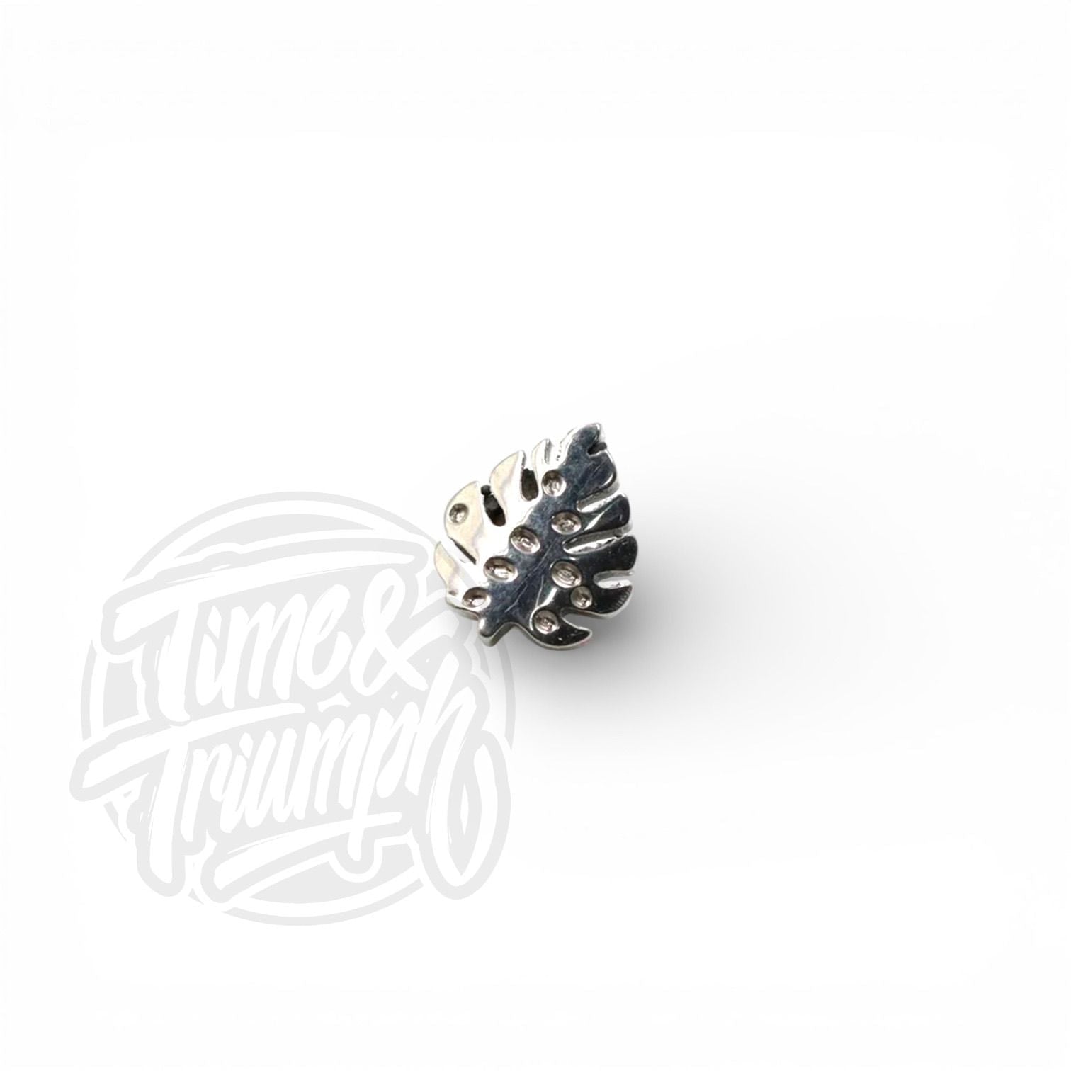 Titanium Monstera Leaf Threaded Attachment - Time & Triumph
