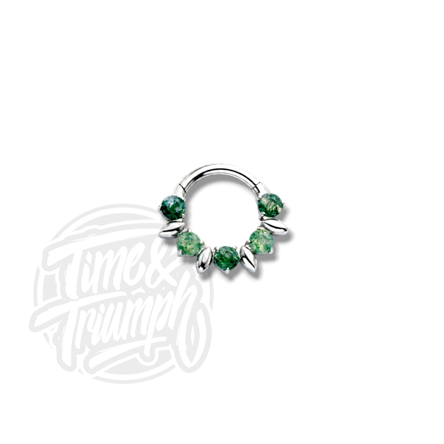 Titanium Moss Agate clicker - Time & Triumph