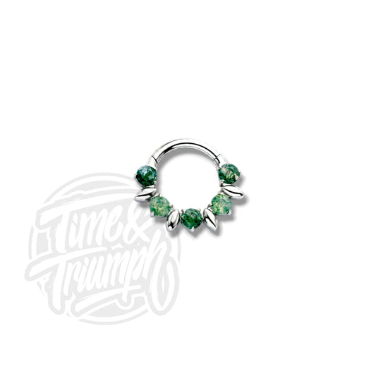 Titanium Moss Agate clicker - Time & Triumph