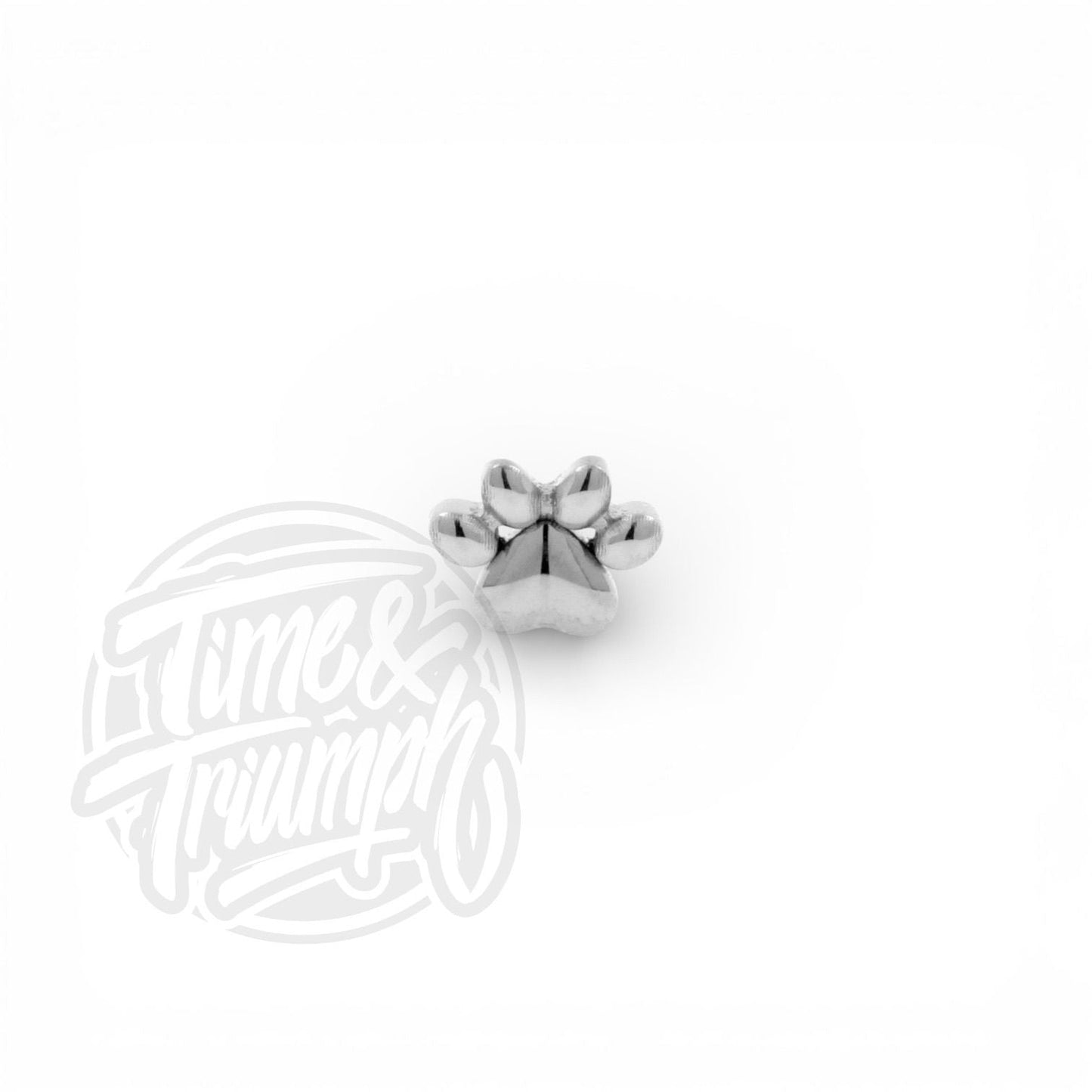 Titanium Paw Print Threadless Attachment - Time & Triumph