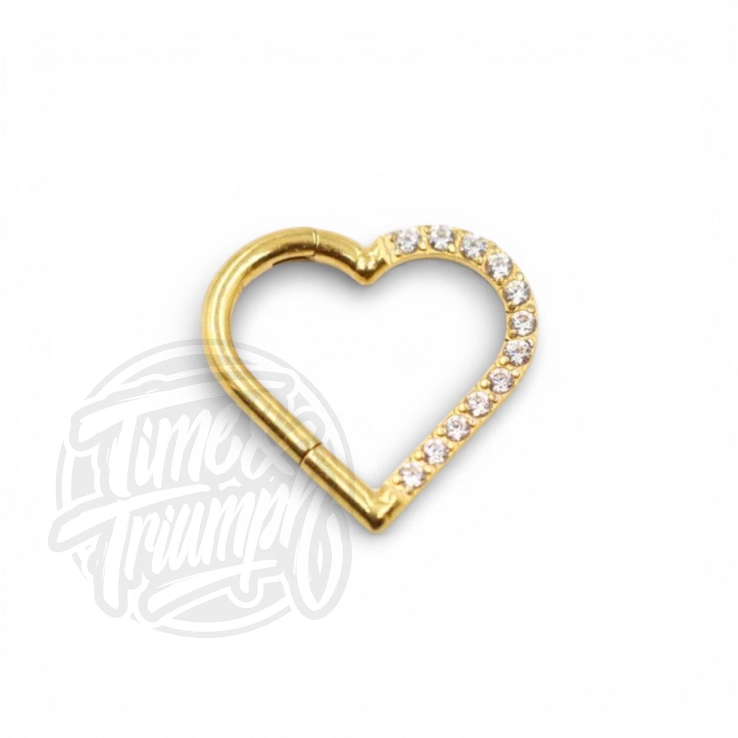 Titanium Premium Zirconia Heart Daith Clicker - Time & Triumph