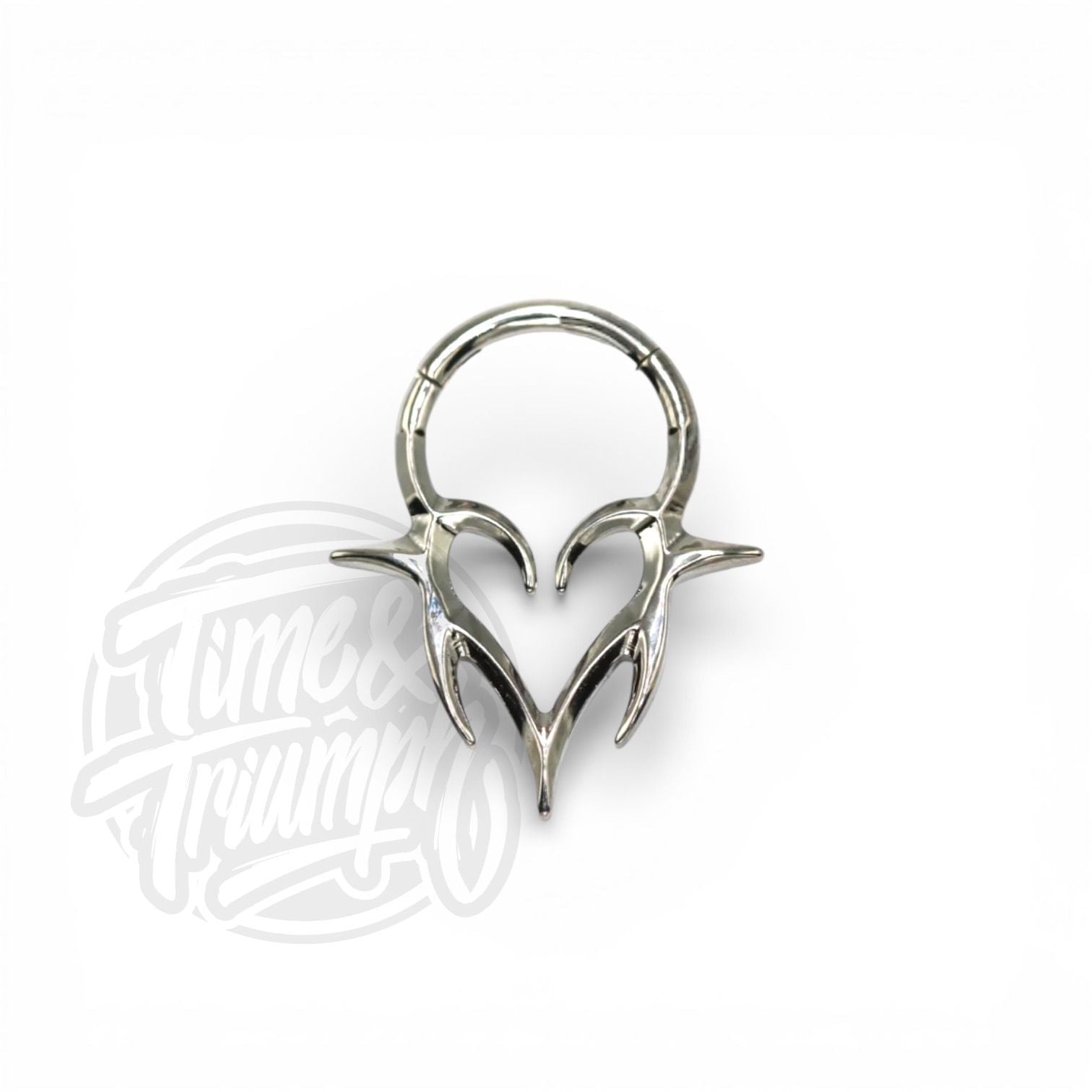 Titanium Spikey Heart Clicker - Time & Triumph