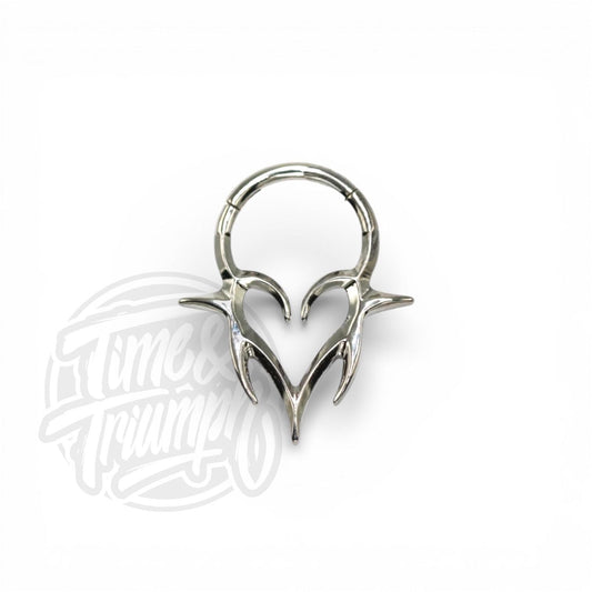Titanium Spikey Heart Clicker - Time & Triumph